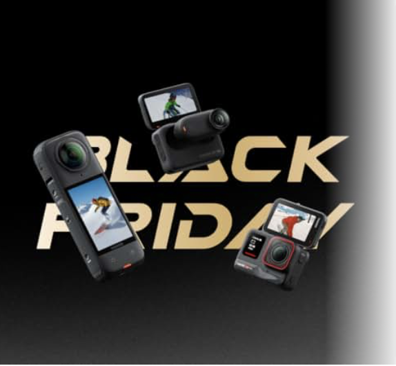 a black friday sale advertisement with several cameras